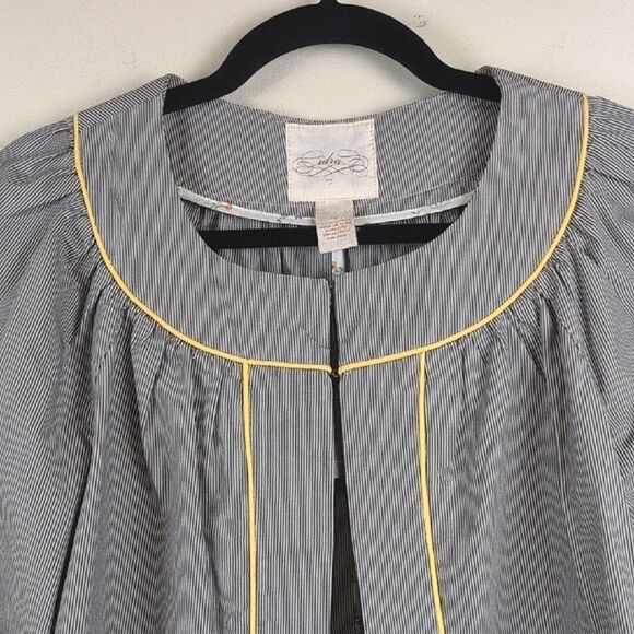 NWT Anthropologie Sidra Black & White Pinstripe Short Jacket 3/4 Length Sleeve - Picture 7 of 11